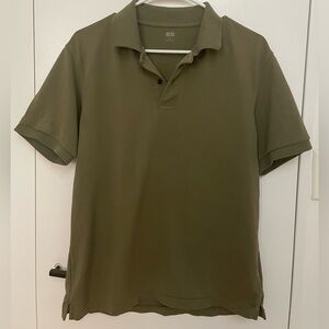 Uniqlo Men Green Polo Shirt - Size Medium